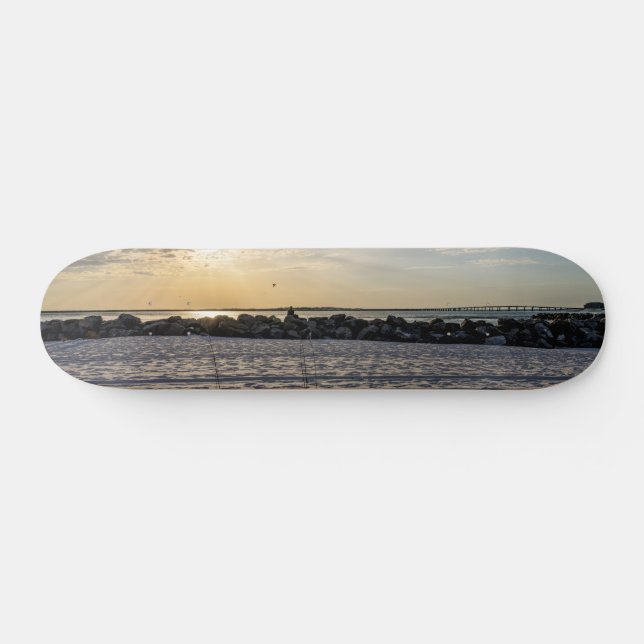 Destin Beach Florida Jetty Sunset Skateboard (Horz)