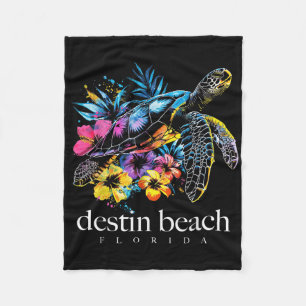 Destin Beach Florida Sea Turtle Scuba Diving Surfe Fleece Blanket