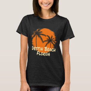 Destin Beach Florida Souvenir Vacation Sun Palm Tr T-Shirt
