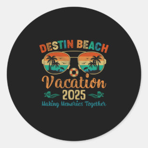 Destin Beach Florida Vacation 2025 Friends Family Classic Round Sticker