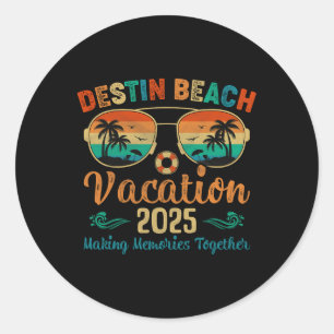 Destin Beach Florida Vacation 2025 Friends Family  Classic Round Sticker