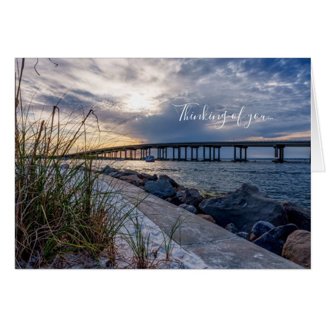 Destin East Pass Sunset Thinking Of You Card (Front Horizontal)