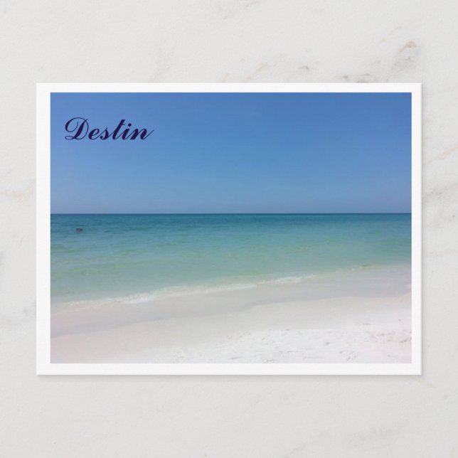 Destin FL white beaches and clear blue water. Postcard (Front)