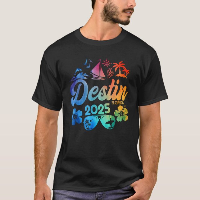Destin Florida 2025 Tie Dye Vacation Souvenir Matc T-Shirt (Front)