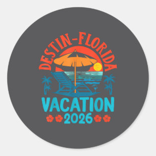 Destin Florida 2026 Family Vacation Beach Summer V Classic Round Sticker