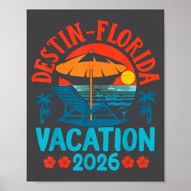 Destin Florida 2026 Family Vacation Beach Summer V Poster (Front)