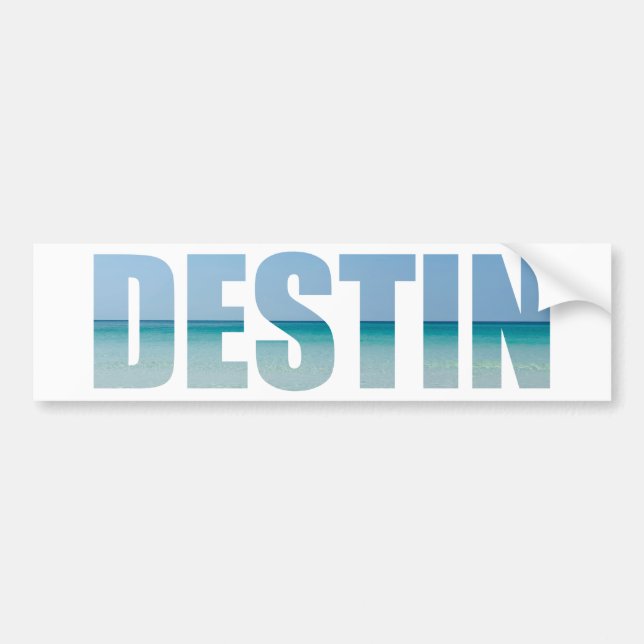 Destin Florida Beach Letters Souvenir Bumper Sticker (Front)