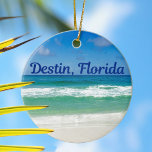 Destin Florida Beach Photograph Ceramic Tree Decoration<br><div class="desc">A beautiful beach photograph taken in the ideal vacation destination of Destin,  Florida. The gorgeous green waters of Sandestin wash up to the sandy seashore underneath serene blue skies to make the perfect scenic vacation photo.</div>