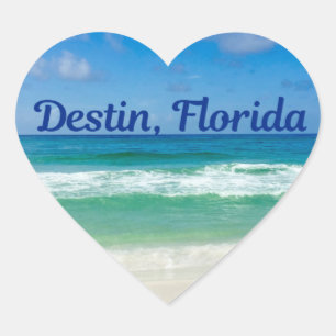 Destin Florida Beach Photograph Heart Sticker