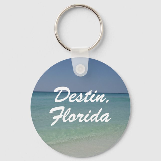 Destin Florida Beach Photography Beautiful Coastal Key Ring (Front)