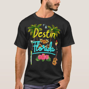 Destin Florida Beach Summer Palm Surf Sun Set Palm T-Shirt