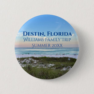 Destin Florida Beach Sunset Custom Family Trip 6 Cm Round Badge