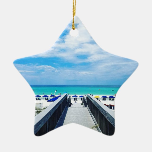 Destin Florida Beaches Ceramic Tree Decoration (Front)