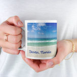 Destin Florida Beautiful Beach Monogram Ocean Coffee Mug<br><div class="desc">A beautiful beach photograph taken in the ideal vacation destination of Destin,  Florida. The gorgeous green waters of Sandestin wash up to the sandy seashore underneath serene blue skies to make the perfect scenic vacation photo.</div>
