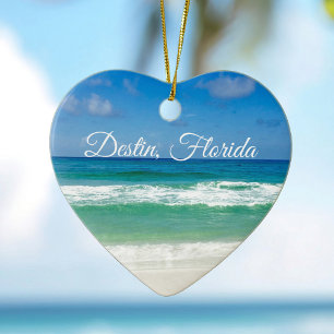Destin Florida Beautiful Beach Photography Heart Ceramic Ornament