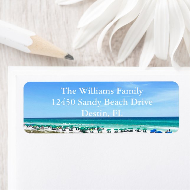 Destin Florida Beautiful Beach Return Address Label (Insitu)