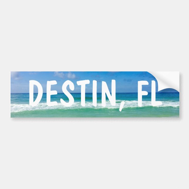 Destin Florida Beautiful Ocean Photo Beach Bumper Sticker (Front)