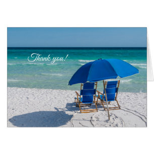 Destin Florida Chairs And Umbrella Thank U Card