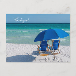 Destin Florida Chairs And Umbrella Thank You Postcard