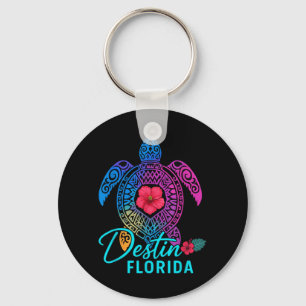 Destin Florida Colourful Turtle Summer Travel Key Ring