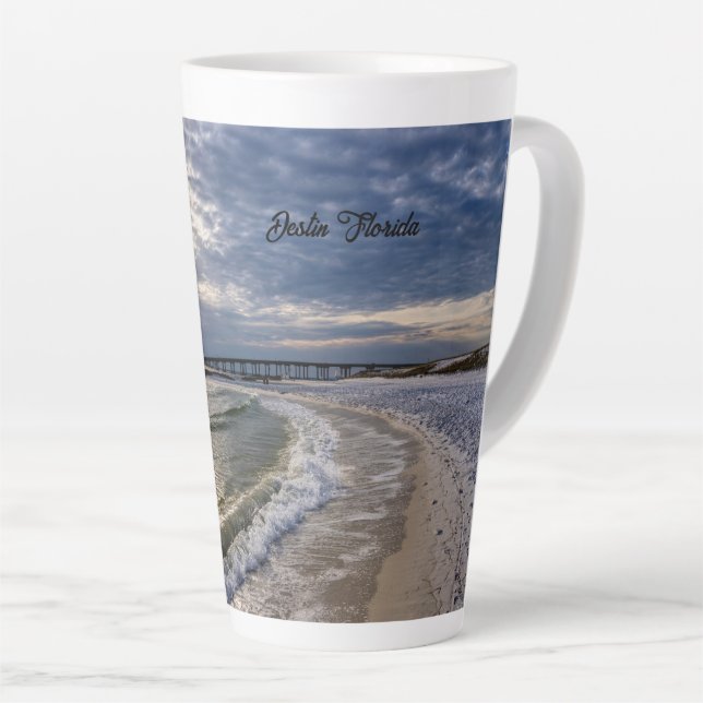 Destin Florida Evening Waves Latte Mug (Right Angle)