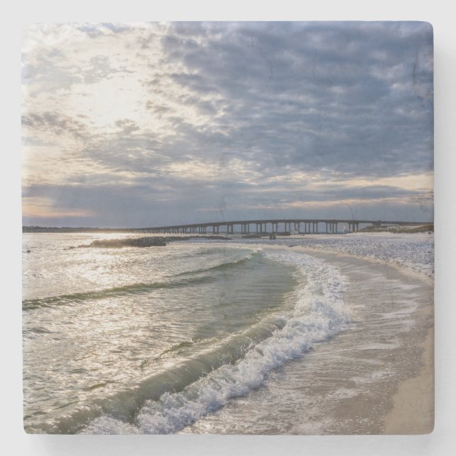 Destin Florida Evening Waves Stone Coaster (Front)