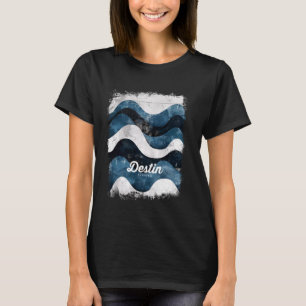 Destin Florida FL Tropical Beach Surfing Waves Vin T-Shirt