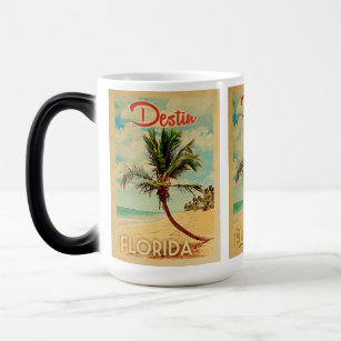 Destin Florida Palm Tree Beach Vintage Travel Magic Mug