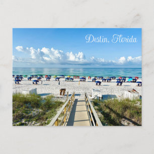 Destin Florida Pretty Beach Umbrellas Photography Postcard