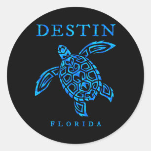 Destin Florida Sea Turtle Boys Girls Toddler Beach Classic Round Sticker