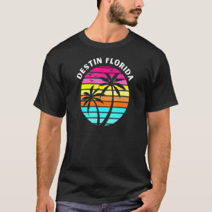 Destin Florida Sunset Palm Trees Family Vacation T-Shirt
