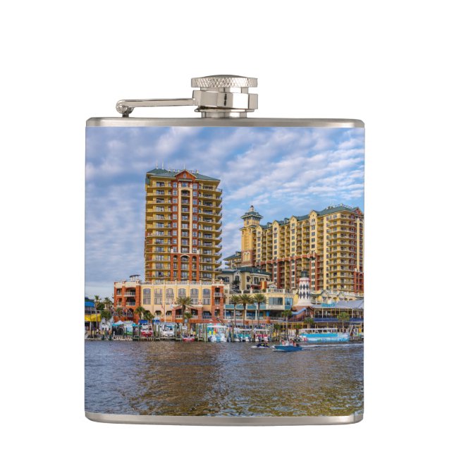 Destin Harbour Boardwalk Flask (Front)