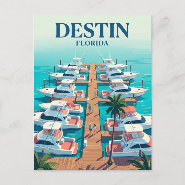 Destin Harbour Boardwalk USA Postcard (Front)