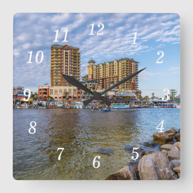 Destin Harbour Boardwalk Wall Clock (Front)
