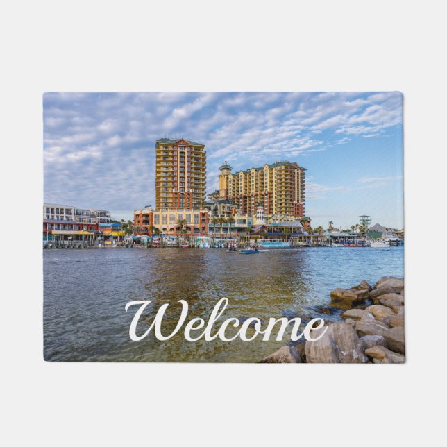 Destin Harbour Boardwalk Welcome Doormat (Front)
