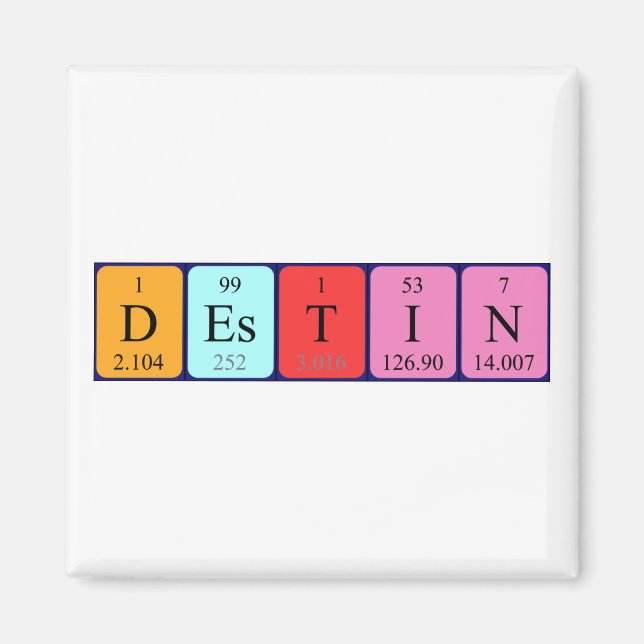 Destin periodic table name magnet (Front)