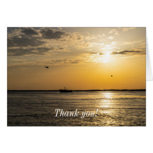 Destin Sunset And Helicopters Thank You Card