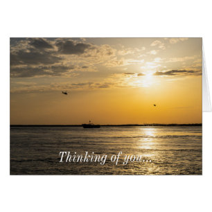 Destin Sunset And Helicopters Thinking of You Card