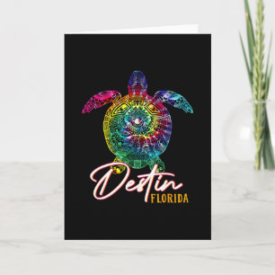 Destin Tie Dye Sea Turtle Florida Matching Family Card