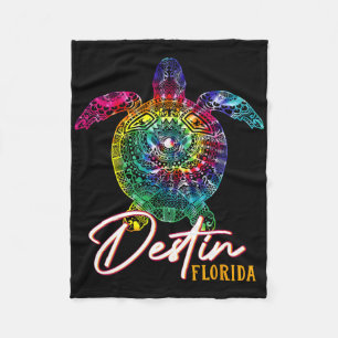 Destin Tie Dye Sea Turtle Florida Matching Family  Fleece Blanket