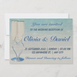 Destination beach elegant wedding invitation