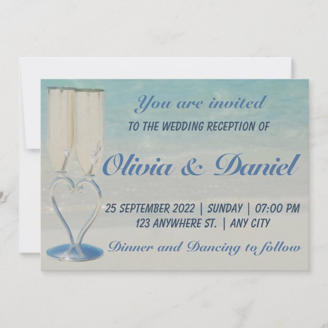 Destination beach elegant wedding save the date (Front)
