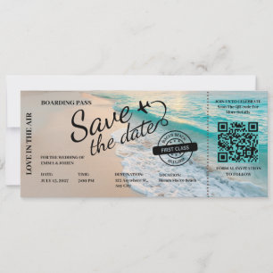Destination Beach Heart Save the Date Wedding