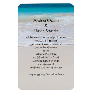 Destination Beach Wedding Custom Magnet Invitation