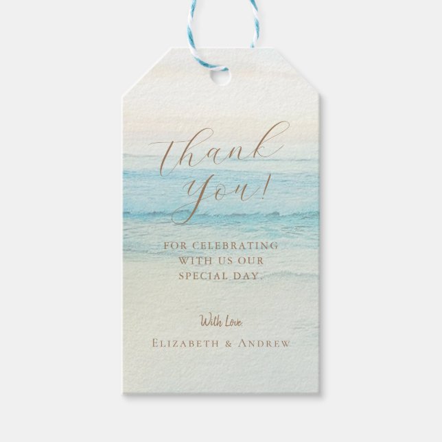 Destination Beach Wedding  Gift Tags (Front)