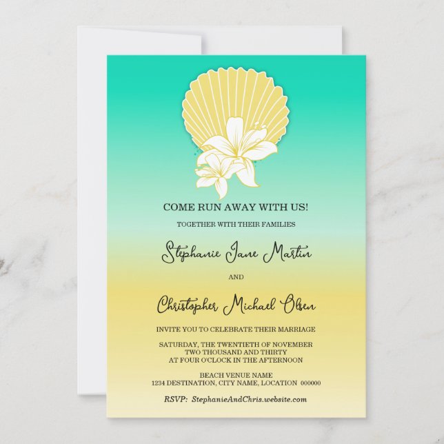 Destination Beach Wedding Invitation (Front)