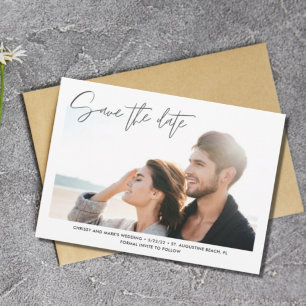Destination Beach Wedding Photo Save the Date