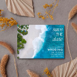 Destination Beach Wedding Photo  Save The Date<br><div class="desc">Announce your upcoming beachside nuptials with our Destination Beach Wedding Photo Save the Date. Perfect for a romantic seaside celebration, this card features a stunning beach design and elegant text on the front, capturing the essence of your destination wedding. The back showcases a cherished photo of the couple, adding a...</div>