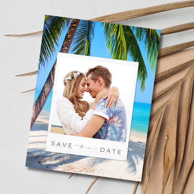 Destination Beach Wedding Photo Save the Date Announcement Postcard (Destination Beach Wedding Photo Save the Date Postcard)