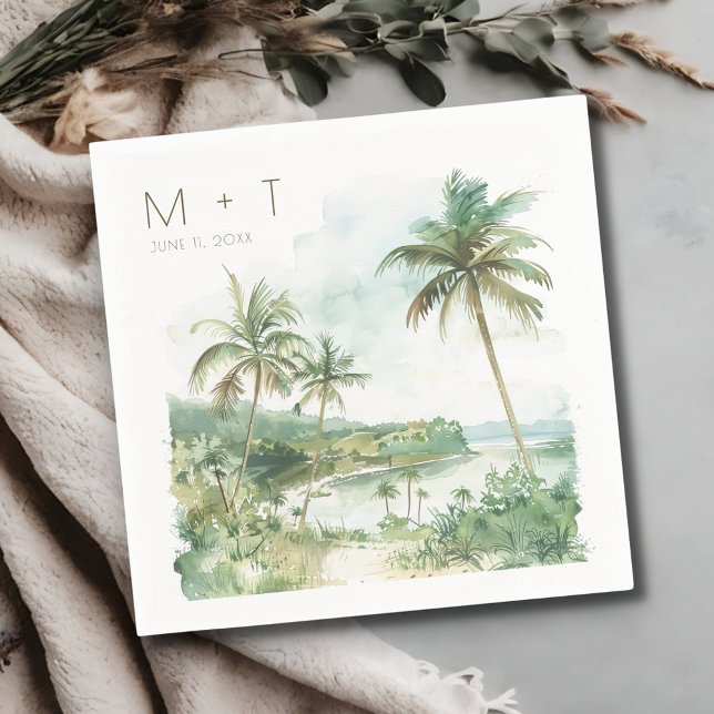 Destination Beach Wedding Reception  Napkin (Destination Beach Wedding Reception Napkins)